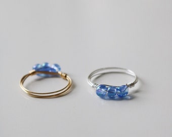 Blue Beaded Ring