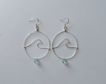 Silver Hammered Wave Earrings