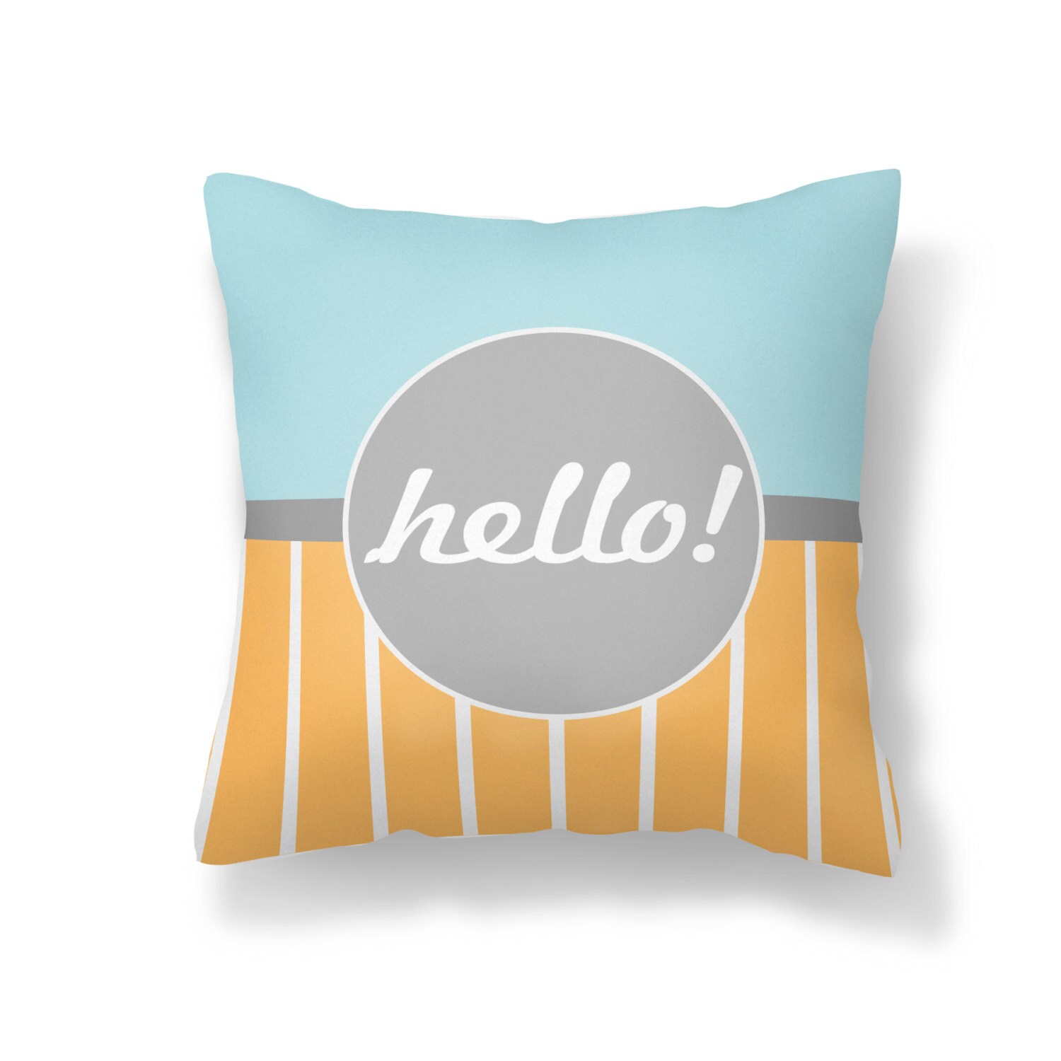 Throw Pillow Hello Pillow Word Pillow Typography Pillow Etsy
