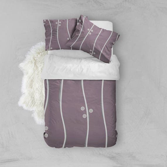 Plum Purple Bedding Duvet Cover Pillow Sham Bedspread Etsy