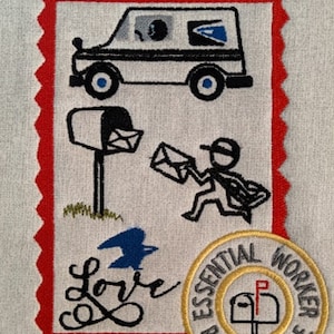 Postal Trabajador Postal Oficina de Correos Diseño de bordado 5x7 doble conjunto de diseños y tenemos otras ocupaciones también