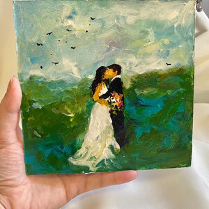 Regalo de bodas para pareja Arte original para regalo de bodas para novios Arte de pared Decoración de aniversario Invitación de boda Letrero de boda