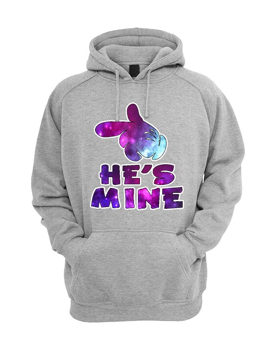 Couple Hoodie Cartoon She's He's Mine Valentine's Day Gift Sweatshirt Hooded R Couple Hoodie Cartoon She's He's Mine Valentine's Day Gift Sweatshirt Hooded R