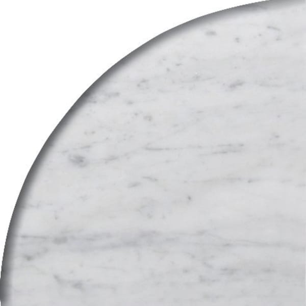 Round Edge Bianco Carrara Premium Corner Shelf Piece Polished, Made from Real Natural Stone, Italian Marble