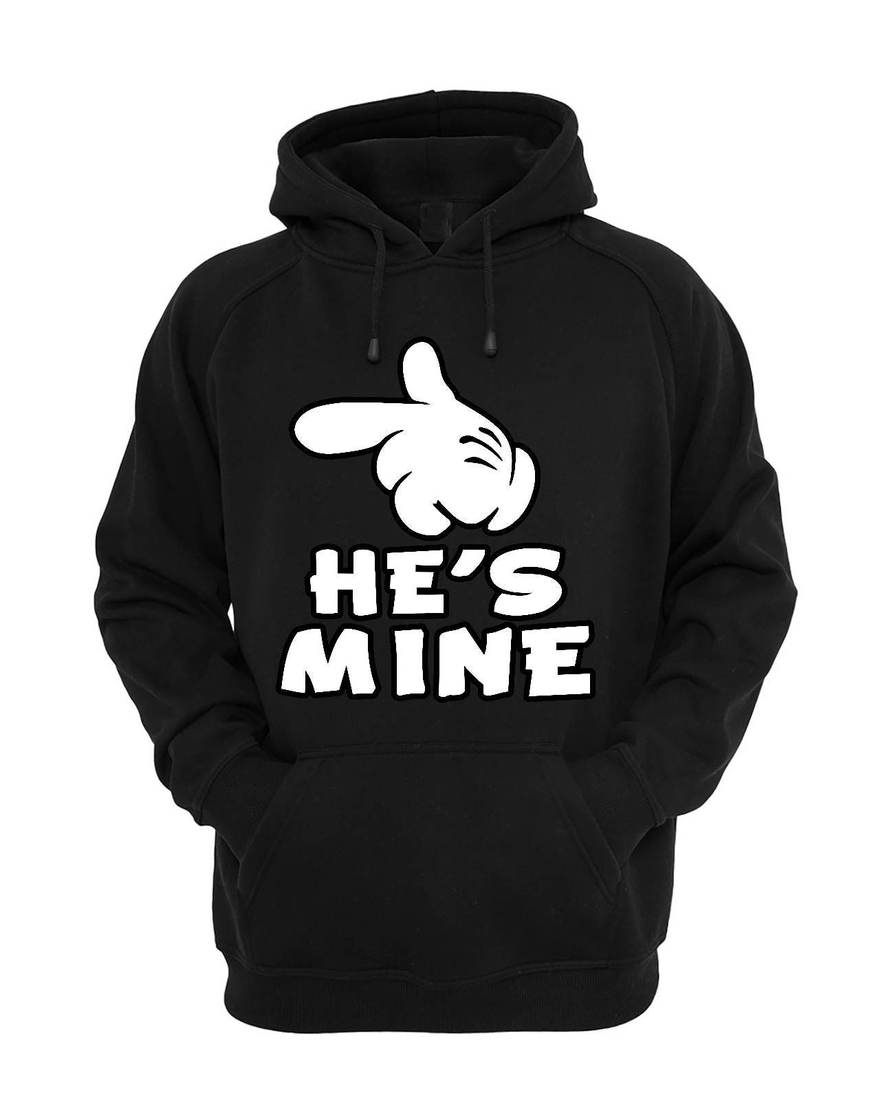 Couple Hoodie Cartoon She's He's Mine Valentine's Day Gift Sweatshirt Hooded R Couple Hoodie Cartoon She's He's Mine Valentine's Day Gift Sweatshirt Hooded R