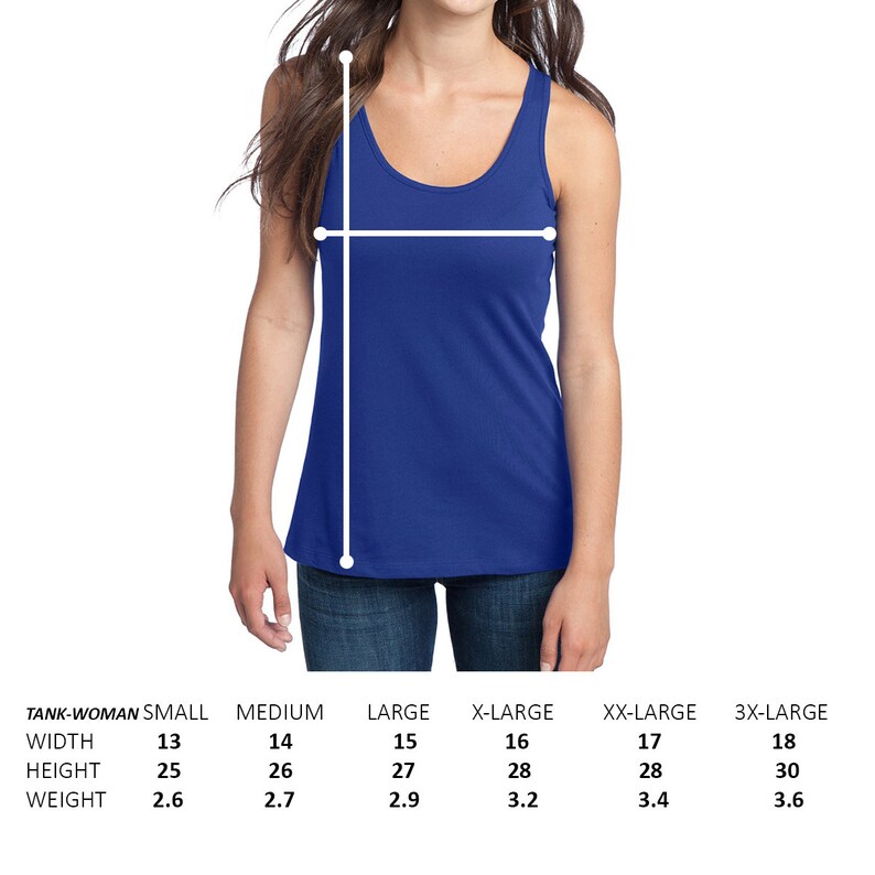 A Tank Top for Women Size Chart Not For Sale For Etsy