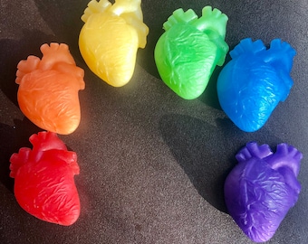 Rainbow heart soap set