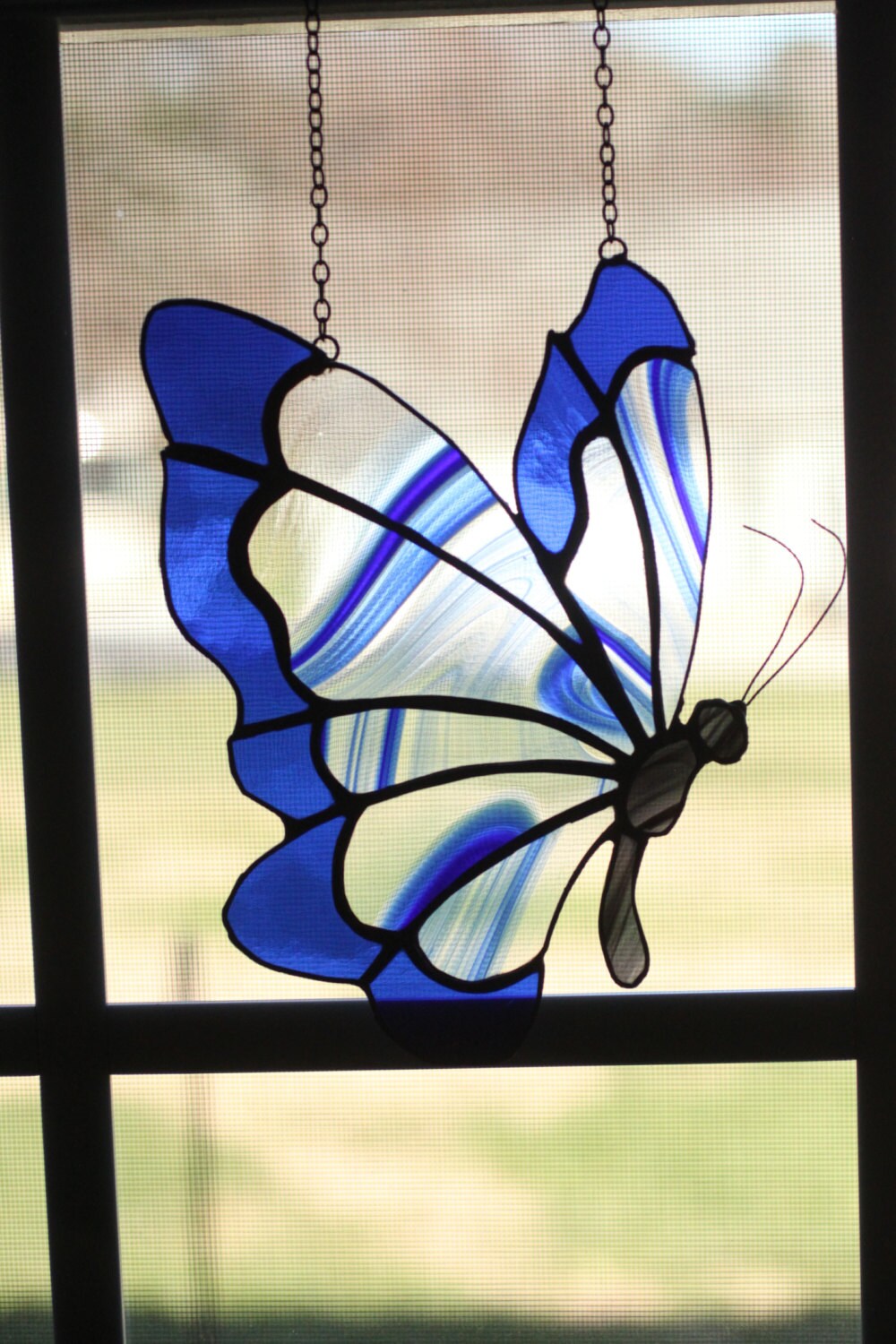 Stained glass butterfly suncatcher Etsy