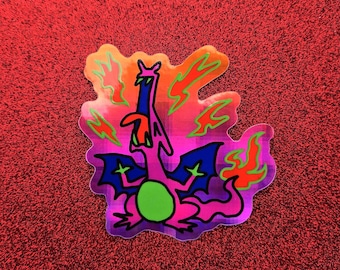 Bootleg Fire Dragon Holographic Sticker
