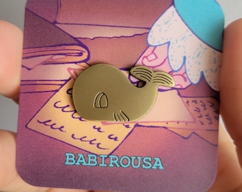 Stede's Brass Whale Enamel Pin! *READ DESC