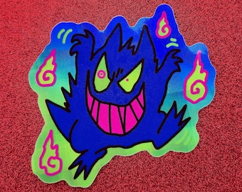 Bootleg Smiling Ghost Holographic Sticker