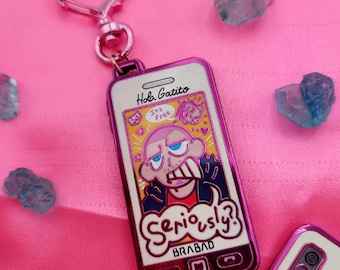 Metalen sleutelhanger Jesse Hola Gatito-telefoon