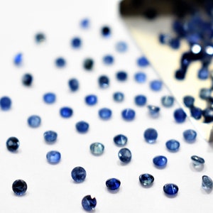 Natural Blue Sapphire Round Brilliant Cut Shape Size Choice Loose Gemstones