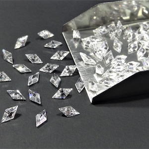 Clear White Lozenge / Rhombus Cut Stones SIZE CHOICE Cubic Zirconia Loose Gemstones