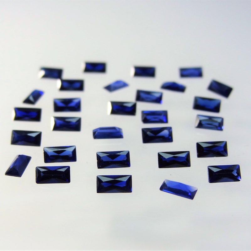 Blue Sapphire Baguette Big Bead