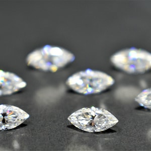 Moissanite Clear White D Marquise Brilliant Cut SIZE CHOICE Loose Stones VVS+ Quality Gemstones