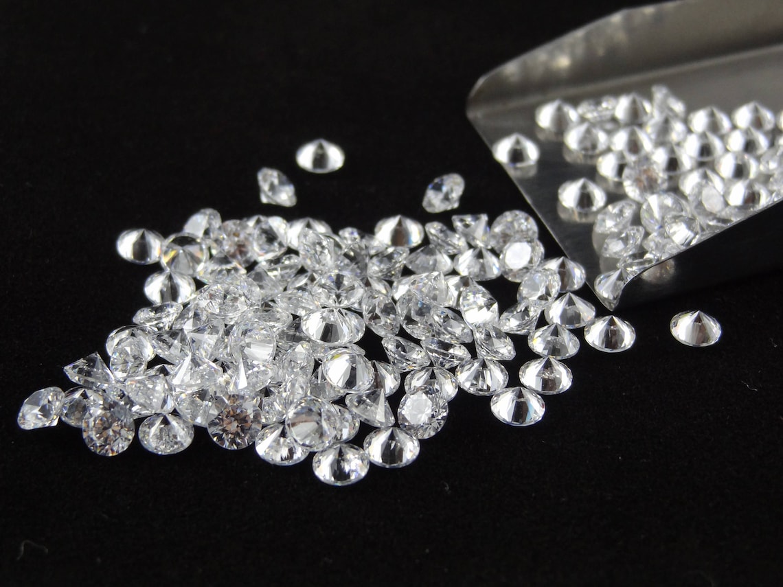 White CZ Round Hearts Loose Cubic Zirconia High Quality Gemstones image 1