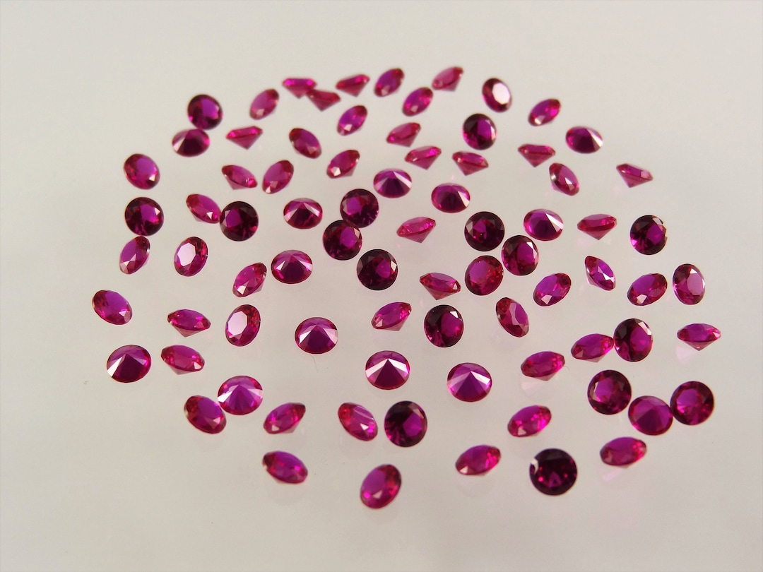 Red Ruby Round Brilliant Cut SIZE CHOICE Loose Stones Corundum ...