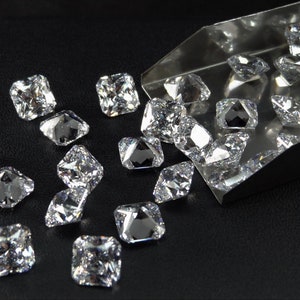 White CZ Square / Radiant Princess Cut SIZE CHOICE Loose Stones Cubic Zirconia High Quality Gemstones