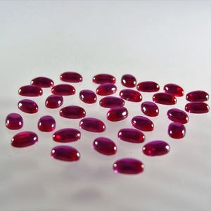 Red Ruby Oval Cabochon Cut Shape SIZE CHOICE Loose Stones Corundum Gemstones