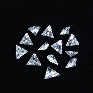 White CZ Triangle Normal Cut Stones SIZE CHOICE Cubic Zirconia Loose Gemstones