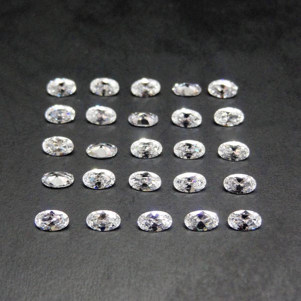 White CZ Oval Cut Shape SIZE CHOICE Loose Stones Cubic Zirconia High Quality Gemstones