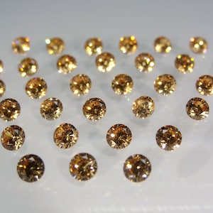 Champagne Round Brilliant Cut SIZE CHOICE Loose Cubic Zirconia Gemstones