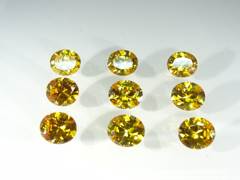 Taille ovale au choix en or jaune, pierres non fixées, zircons cubiques, pierres précieuses image 6