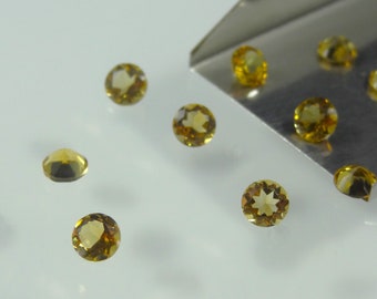 Citrine naturelle ronde taille brillant CHOIX DE LA TAILLE Pierres précieuses en vrac