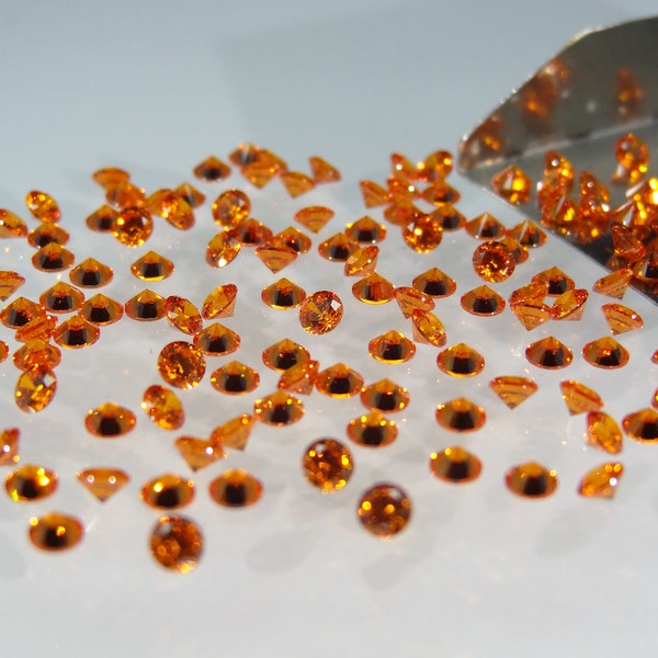 Mandarin Orange Round Brilliant Cut SIZE CHOICE Loose Stones High Quality Gemstones