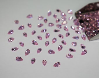 Rosa Pear Cut Form GRÖßENWAHL Lose Steine Zirkonia Edelsteine