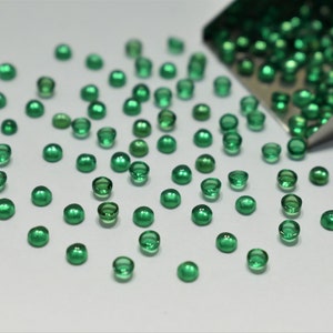 Green Round Cabochon Cut SIZE CHOICE Loose Stones Nanocrystal Gemstones