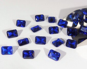 Blue Octagon Princess Cut Shape SIZE CHOICE Loose Stones Spinel Gemstones