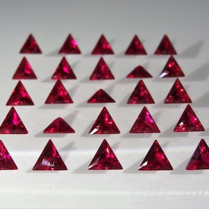 Red Ruby Triangle Cut Shape SIZE CHOICE Loose Stones Corundum Gemstones