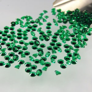 Green Round Brilliant Cut SIZE CHOICE Loose Stones High Quality Nanocrystal Gemstones