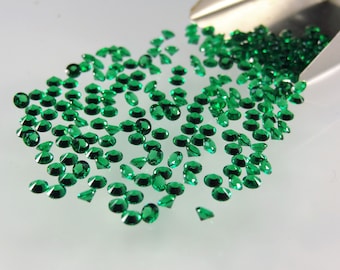 Green Round Brilliant Cut SIZE CHOICE Loose Stones High Quality Nanocrystal Gemstones