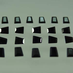 Black CZ 4x3.5x2.5mm Tapered Baguette Cut Loose Cubic Zirconia Gemstones LOT