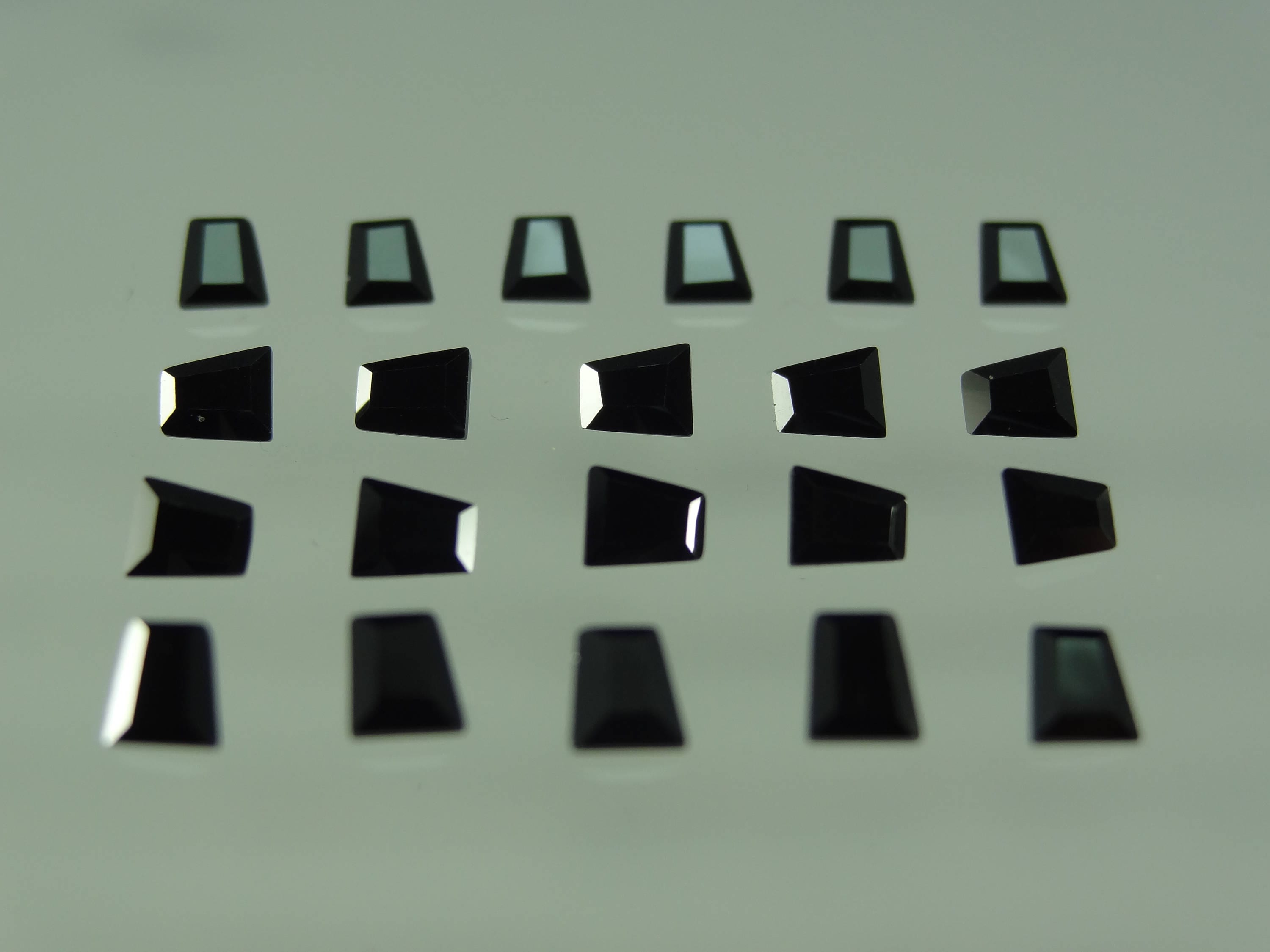 Black CZ 4x3.5x2.5mm Tapered Baguette Cut Loose Cubic Zirconia Gemstones LOT 