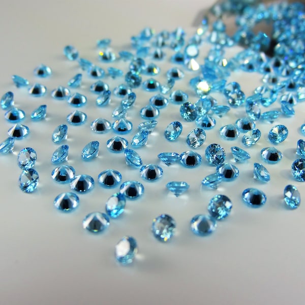 Swiss Blue Topaz Round Brilliant Cut SIZE CHOICE Loose Stones High Quality Gemstones