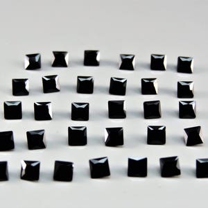 Black Square Princess Cut Shape SIZE CHOICE Loose Stones Cubic Zirconia Gemstones