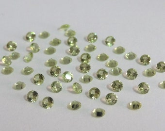 Peridoto Redondo Corte Brillante TAMAÑO ELECCIÓN Piedras Sueltas Piedras Preciosas Semipreciosas Naturales de Alta Calidad