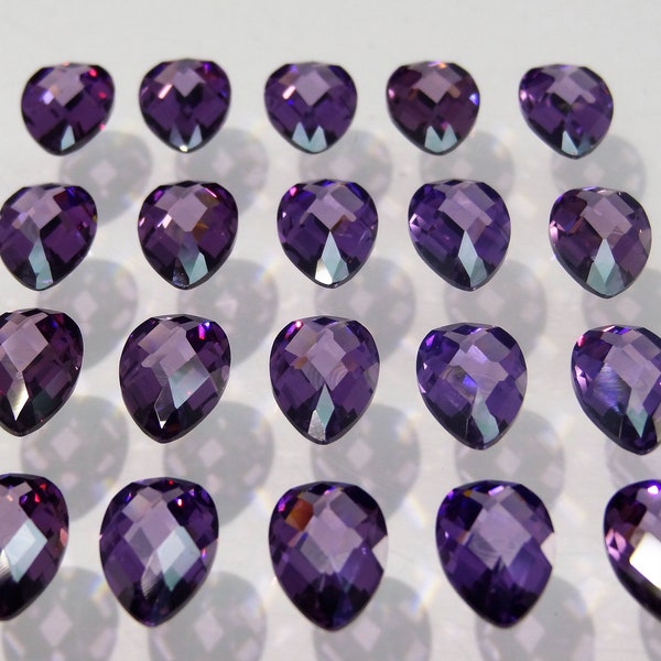 Amethyst 13x9mm Pear Double Briolette Cut Shape Cubic Zirconia Gemstones