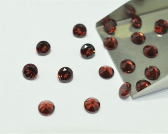 Grenat rouge du Mozambique rond, taille brillant, choix de la taille, pierres non serties, pierres semi-précieuses naturelles