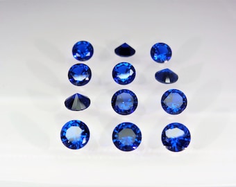 Blue Spinel Round Brilliant Cut SIZE CHOICE Loose Spinel Gemstones