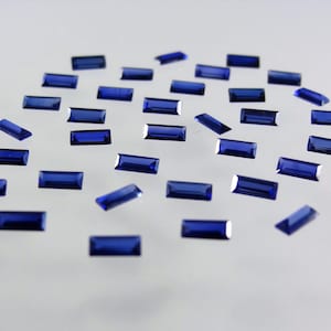Saphir bleu, forme baguette, choix de la taille, pierres non serties, corindon