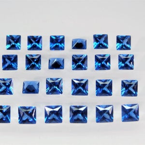 Mörk akvamarin fyrkantig prinsesslipad form STORLEKSVAL Lösa stenar Spinell ädelstenar