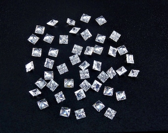 Witte CZ Square Princess Cut MAATKEUZE Losse stenen Zirkonia Hoge kwaliteit edelstenen