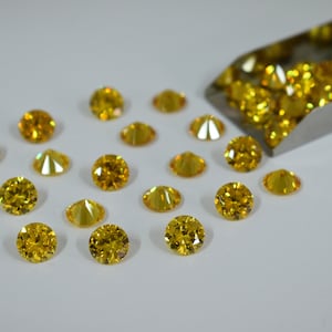 Golden Yellow Round Brilliant Cut SIZE CHOICE Loose Cubic Zirconia Gemstones
