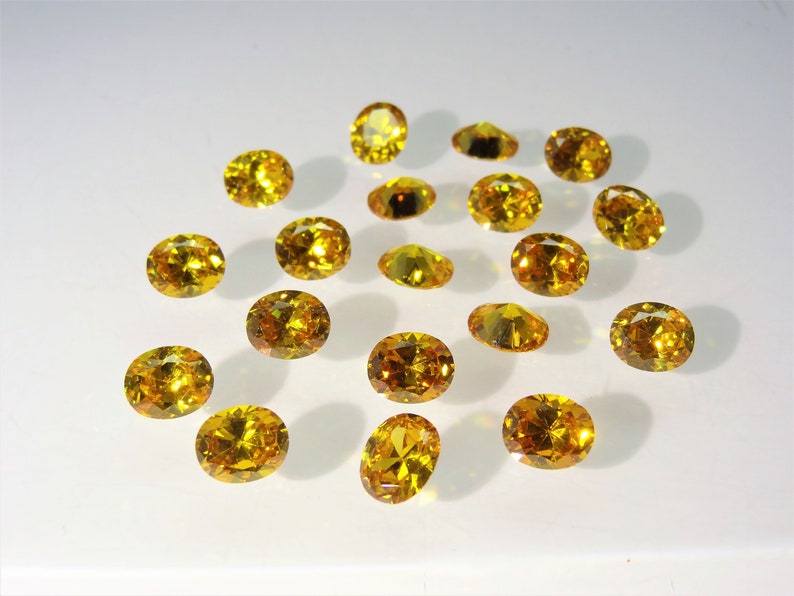 Taille ovale au choix en or jaune, pierres non fixées, zircons cubiques, pierres précieuses image 5