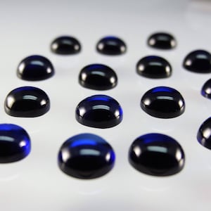 Dark Blue Sapphire Round Cabochon Cut SIZE CHOICE Loose Corundum Gemstones
